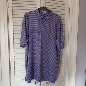 Peter Millar Summer Comfort polo shirt short-sleeve XL striped purple blue golf